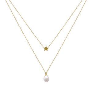 Adorina NWOT 14k Gold Plated Layered Freshwater Baroque Pearl Necklace